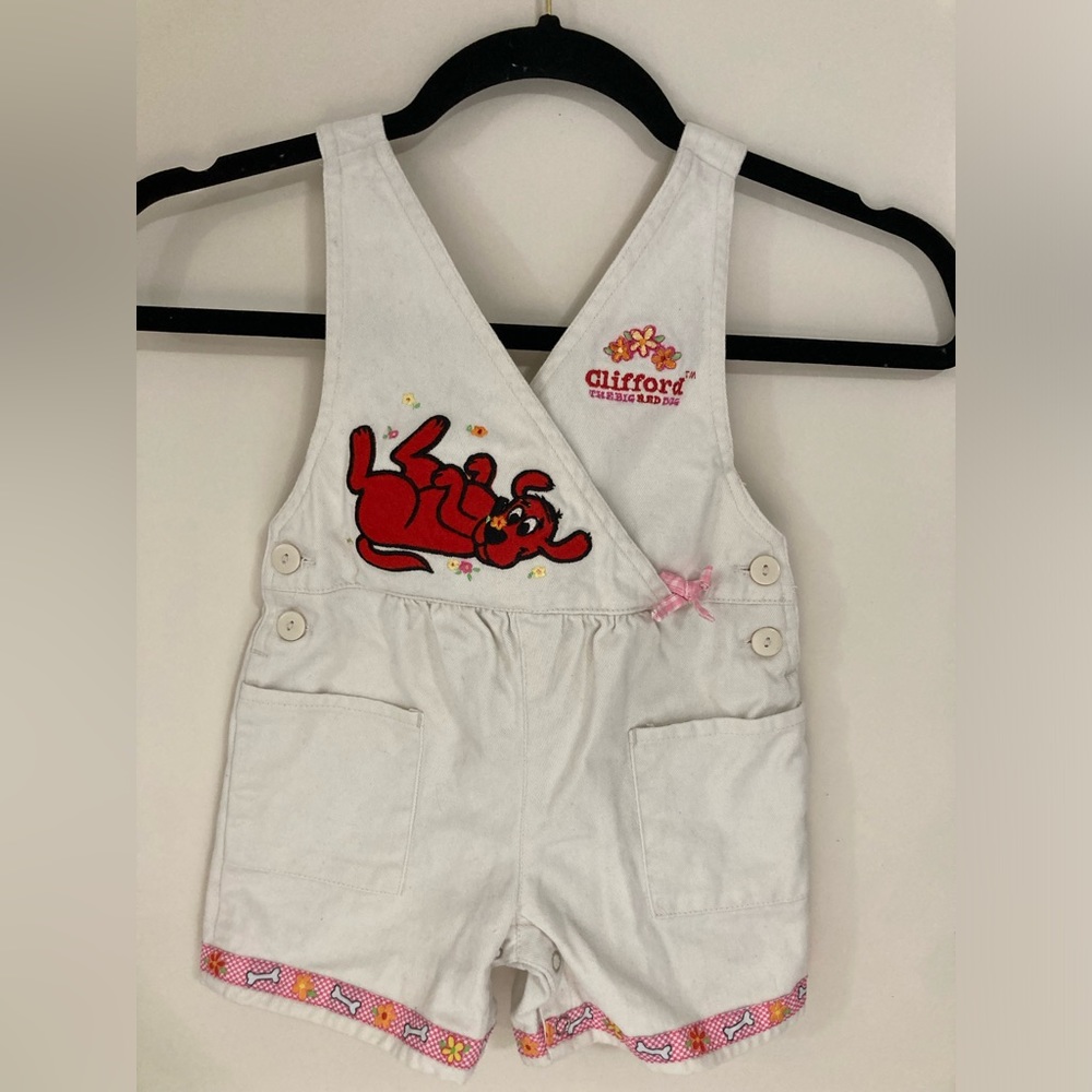 Toddler 24M Clifford the Big Red Dog Overall Shorts Little Girl Vintage Y2K